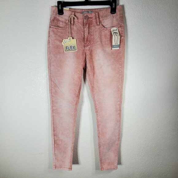 Indigo Rein Womens Color Flex Midrise Skinny Jeans Size 7 Pink Denim Blend - Picture 15 of 15